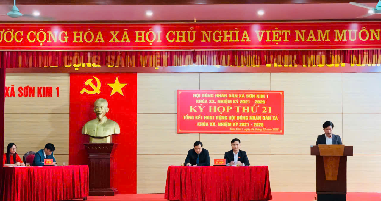  HỘI ĐỒNG NHÂN DÂN XÃ SƠN KIM 1 TỔ CHỨC KỲ HỌP THỨ 21 TỔNG KẾT NHIỆM KÌ 2021- 2026