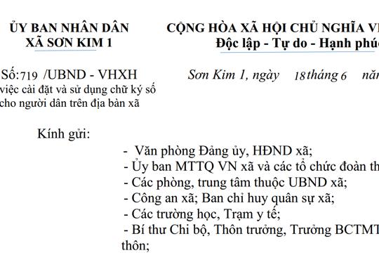 Quyết định cài đặt và sử dụng chữ ký số cho người dân trên địa bàn xã 