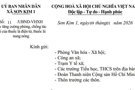 Công văn tăng cường phòng, chống tác hại của thuốc lá điện tử, thuốc lá nung nóng