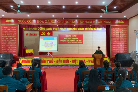 Xã Sơn Kim 1 Khai mạc huấn luyện chiến đấu Dân quân lần thứ nhất năm 2026 