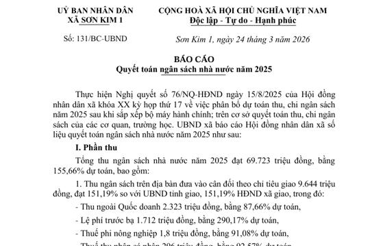 Báo cáo Quyết toán ngân sách nhà nước năm 2025 